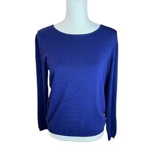 MNG mango basics blue dotted sweater preppy academia polka dot professional